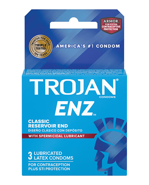 Trojan Enz Spermicidal Lubricated Condoms - Box Of 3