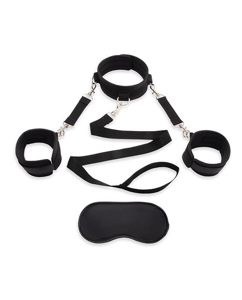 Lux Fetish Collar & Leash Set w/Removeable Cuffs