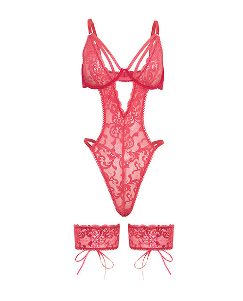 Genesis Lace Underwire Teddy w/Lace Garter Stays
