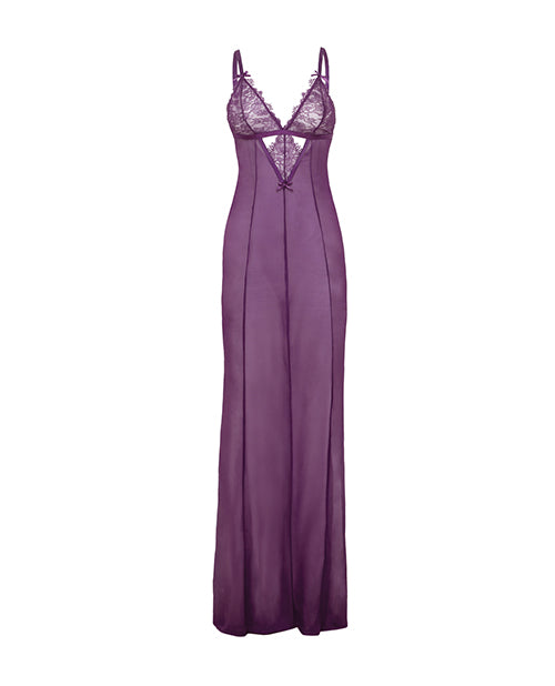 Katana Mesh & Eyelash Lace Gown