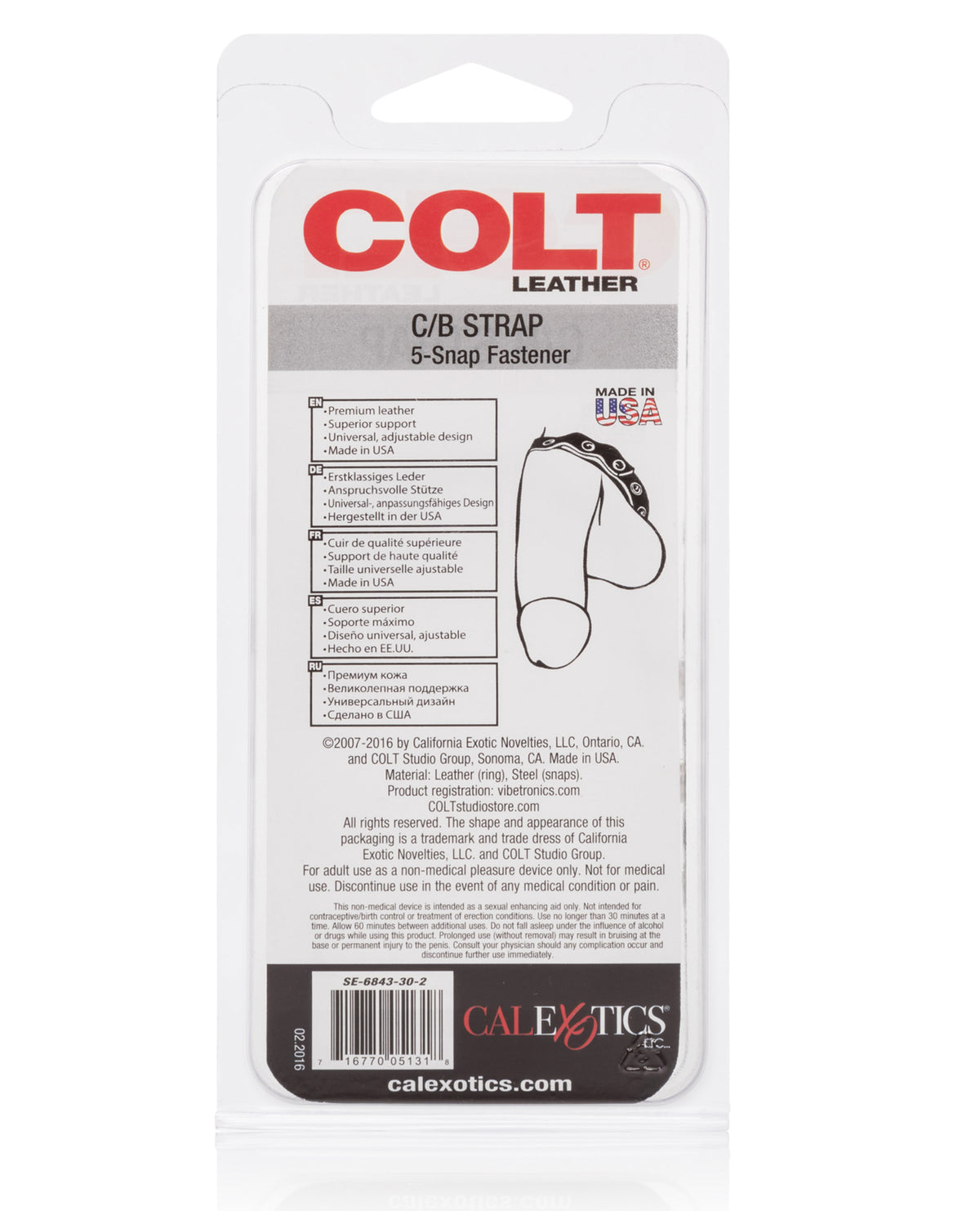 Colt Leather C-b Strap 5 Snap Fastener - Black