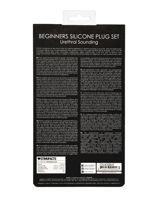 Shots Ouch Urethral Sounding Beginner's Silicone Plug Set