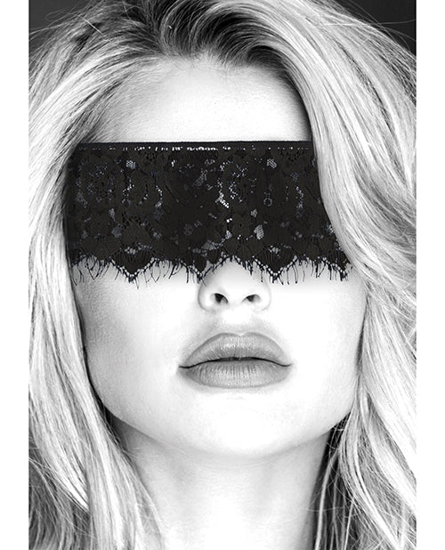 Shots Ouch Black & White Lace Mask w/Elastic Straps