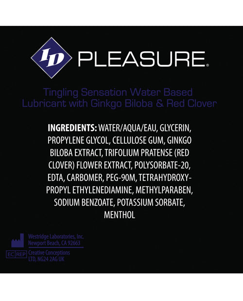 Id Pleasure Waterbased Tingling Lubricant - 4 Oz Tube