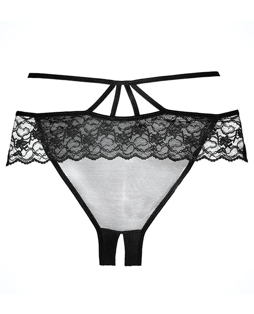 Adore Angel Crotchless Panty Black O-s