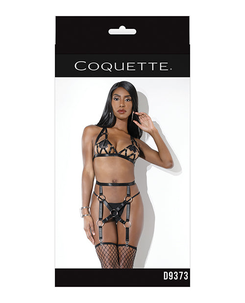 Coquette Darque Elastic Bra & Garterbelt Black O-s