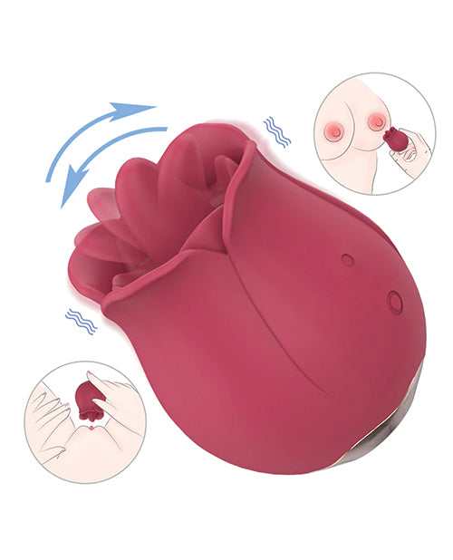 Teresa The Rose Toy W- Tongue Vibrator - Red