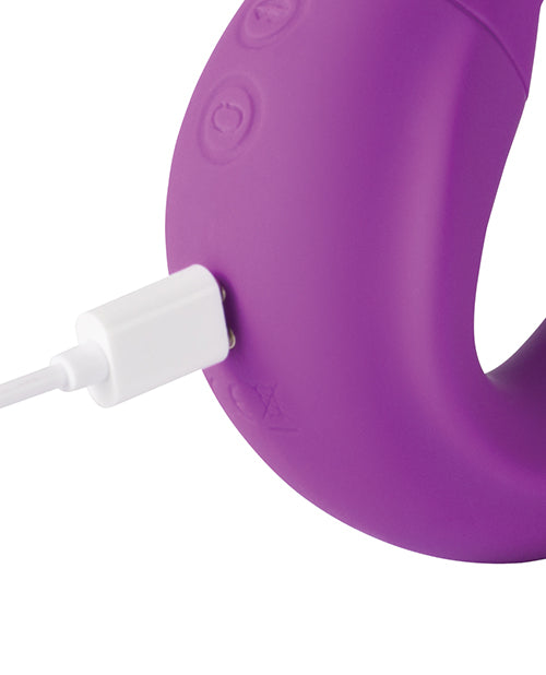 Lilian G-spot Vibrator W-rotating Head & Vibrating Tongue - Purple
