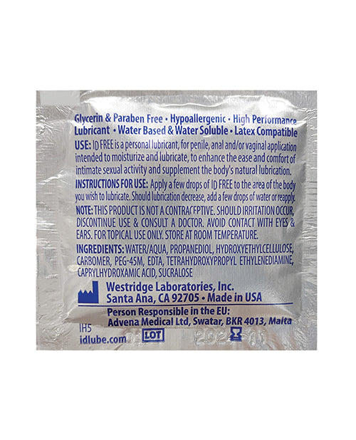 Id Free Water Based Lubricant - 4ml Foil