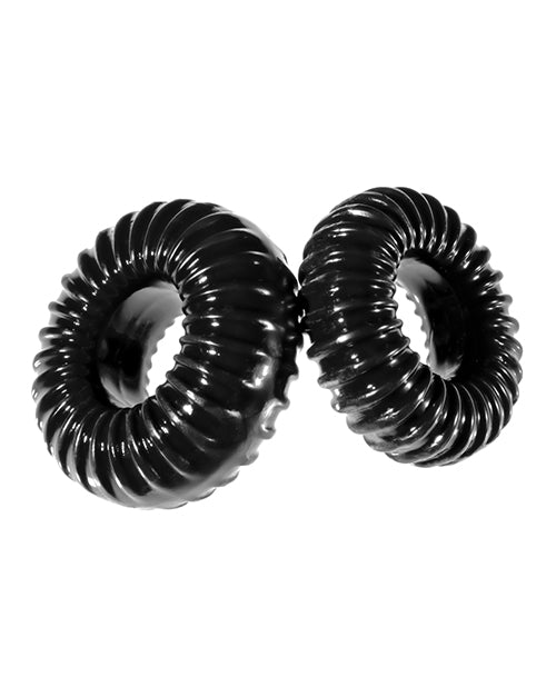 Xplay Gear Mixed Pack Ribbed Ring And Ribbed Ring Slim - Black - Pack Of 2