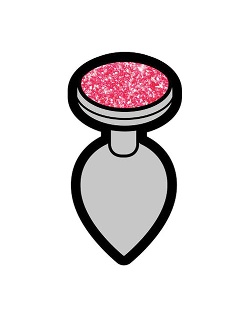 Wood Rocket Sex Toy Gem Butt Plug Pin - Silver-pink