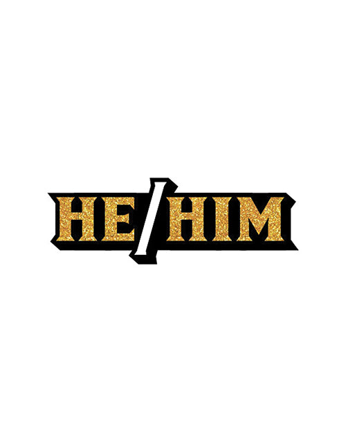 Wood Rocket He-him Pin - Black-gold