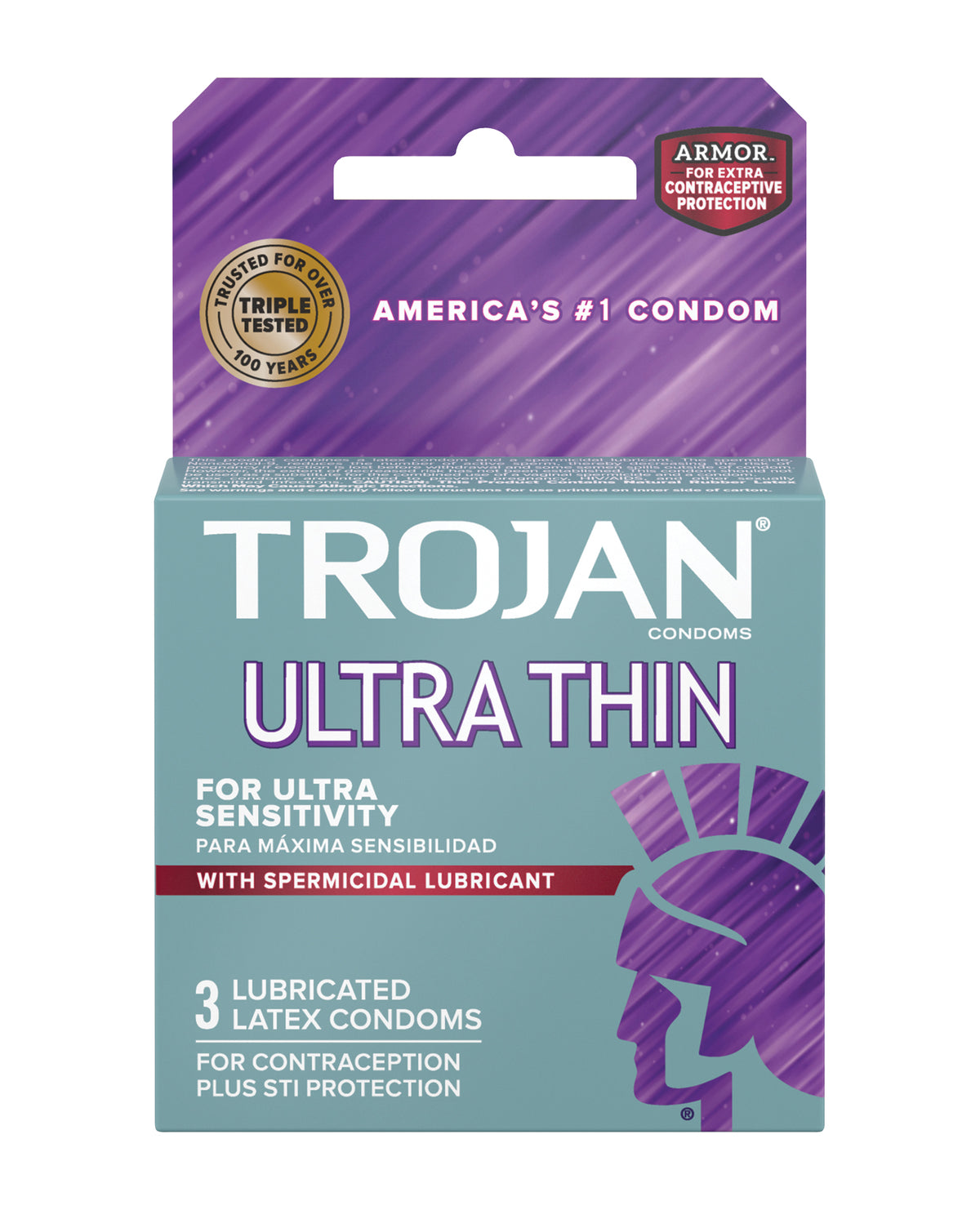 Trojan Ultra Thin Armor Spermicidal - Box Of 3