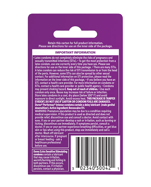 Durex Condom Pleasure Pack - Box Of 3