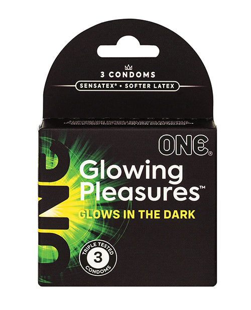 One Glowing Pleasures Condoms - Box Of 3