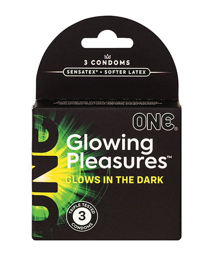 One Glowing Pleasures Condoms - Box Of 3