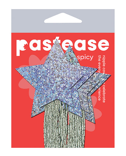 Pastease Glitter Tassle Stars - Silver O-s