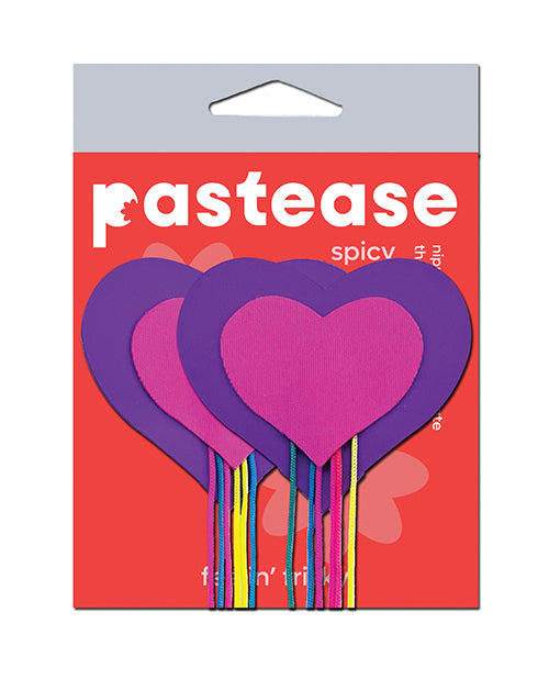 Pastease Hearts w/Fringe Rainbow Tassels