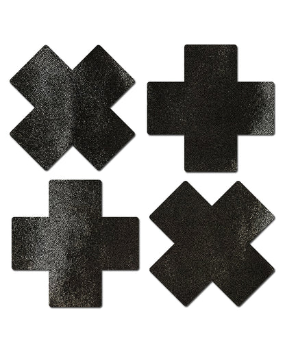 Pastease Petites Liquid Cross - Black O-s Pack Of 2 Pair