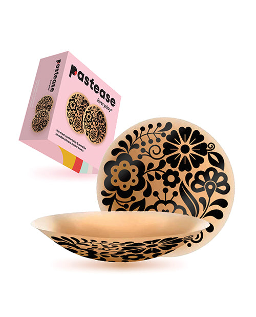 Pastease HALOS Silicone Floral Nipple Covers w/Travel Box - Bloom D+ Cup 10 or More Uses