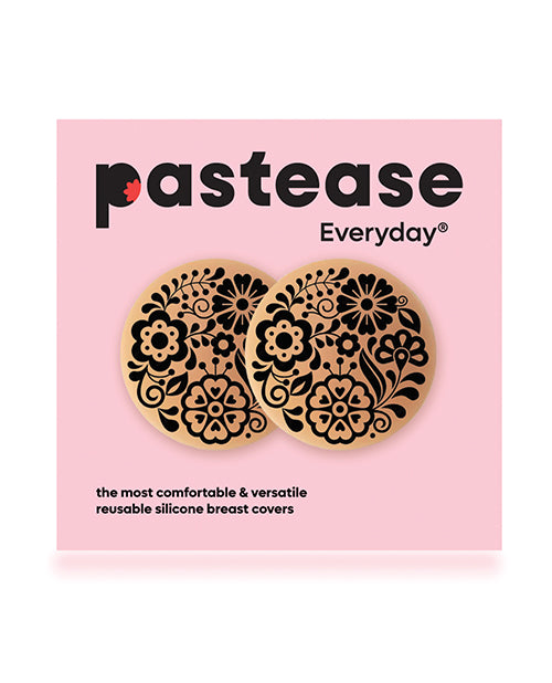 Pastease HALOS Silicone Floral Nipple Covers w/Travel Box - Bloom D+ Cup 10 or More Uses
