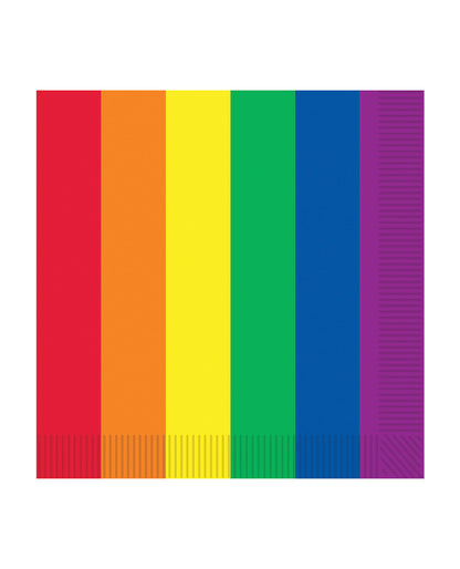 Pride Luncheon Napkins - Rainbow Pack Of 16