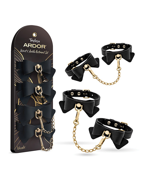 Blush Temptasia Ardor Wrist & Ankle Restraints w/Bow