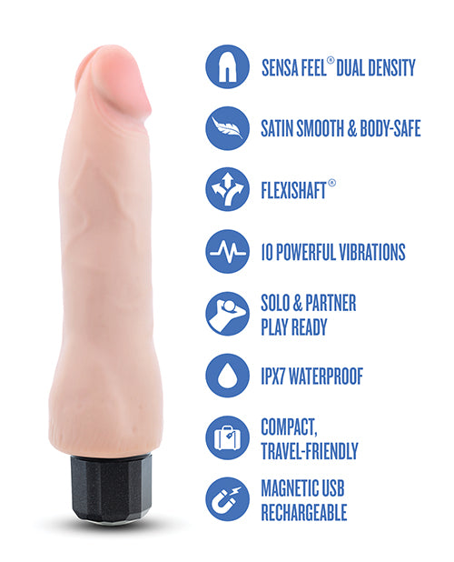 Blush Au Naturel 8.75" Vibrating Realistic G-Spot Dildo - Beige