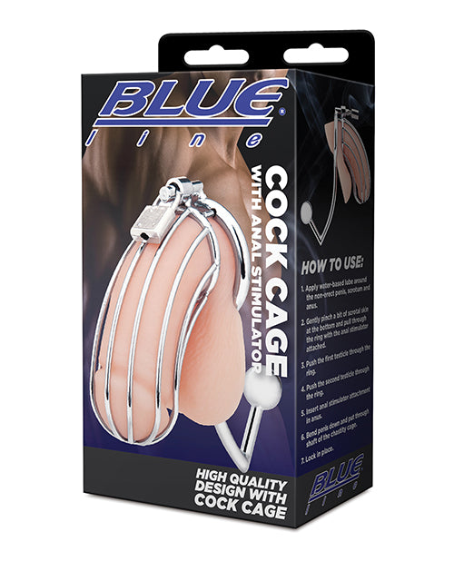 Blue Line Cock Cage w/Anal Stimulator