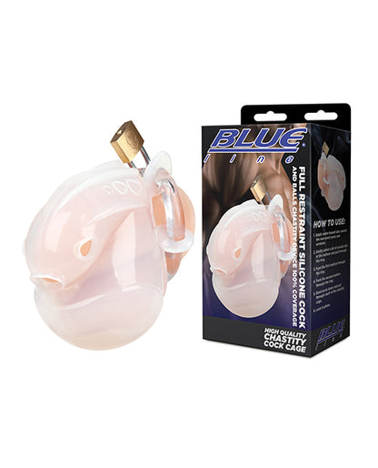 Full Restraint Silicone Cock & Balls Chastity Device - 100% Coverage - White