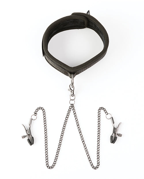 Sei Mio Twin Tweaks Velvet Collar w/Nipple Clamps