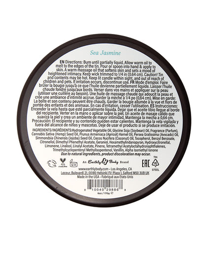 Earthly Body at Night Candle - Sea Jasmine 6 oz