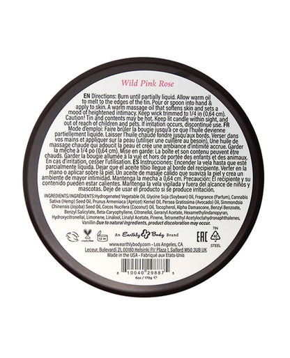 Earthly Body at Night Candle - Wild Pink Rose 6 oz