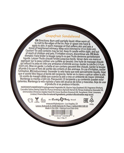 Earthly Body at Night Candle - Grapefruit Sandalwood 6 oz