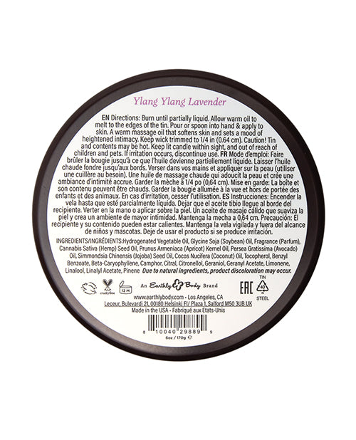 Earthly Body at Night Candle - Ylang Ylang Lavender 6 oz