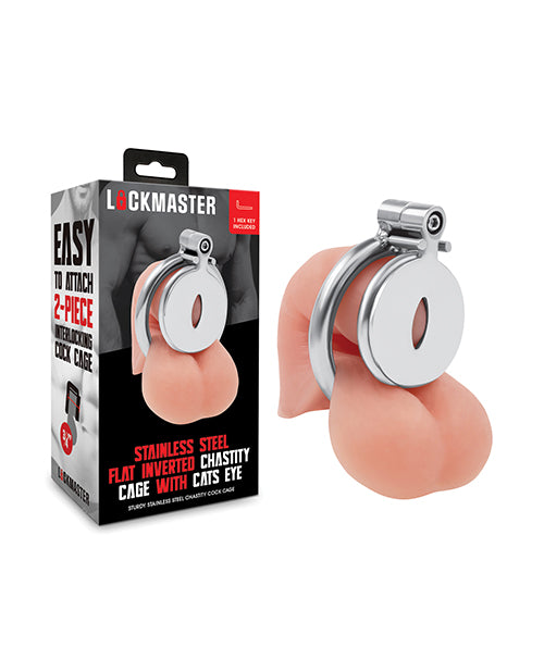 Lockmaster Stainless Steel Inverted Chastity Cage w/Cats Eye
