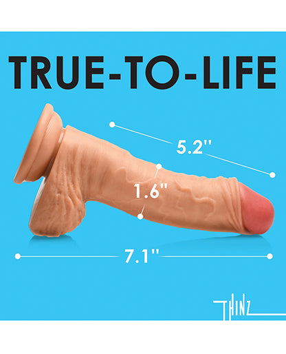Curve Toys Thinz 7" Uncut Dildo W/balls - Light