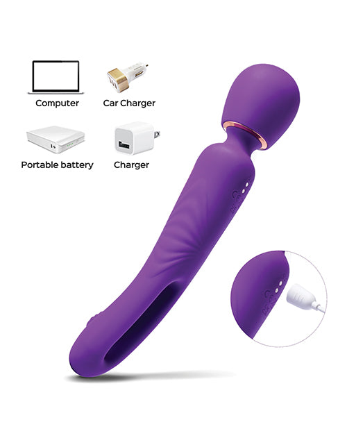 Di-orgasm Vibrating Massage Wand & G-spot Tapping Stimulator - Purple