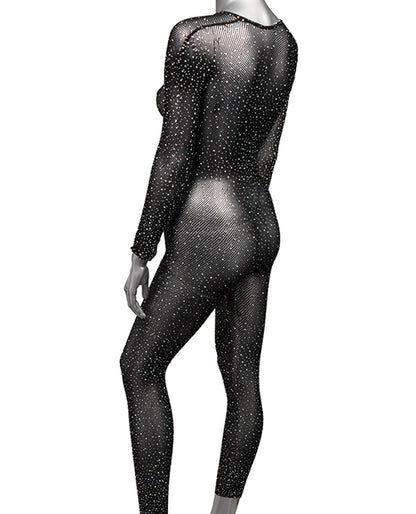 Radiance Crotchless Full Body Suit - Black O/s