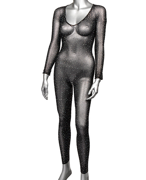 Radiance Crotchless Full Body Suit - Black Qn