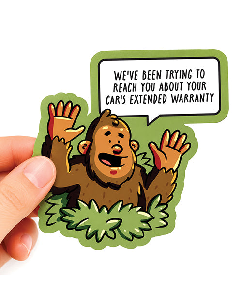 Bigfoot Car's Extended Warranty - Funny Vinyl Sticker