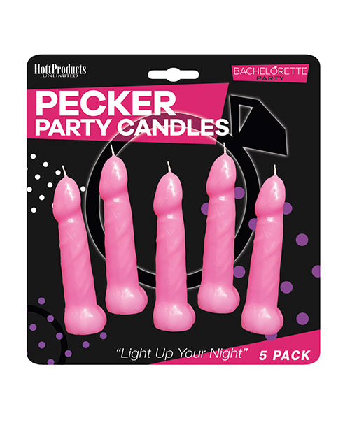Bachelorette Party Pecker Party Candles - Pink Pack Of 5