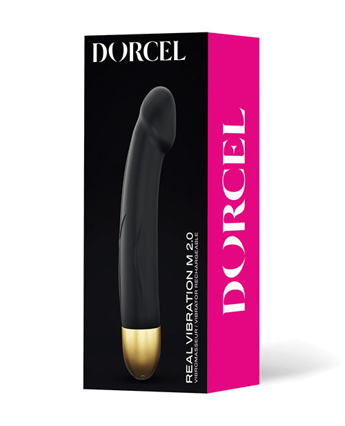 Dorcel Real Vibration M 8.6" Rechargeable Vibrator 2.0 - Black-gold