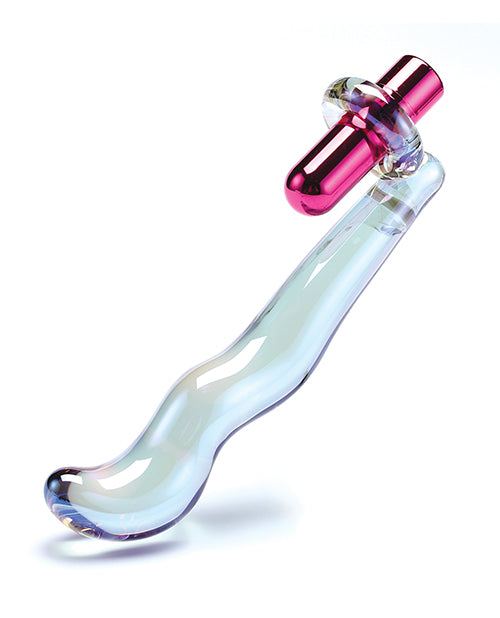 Cristal Twilight Glow Glass Dildo w/Clitoral Vibrator