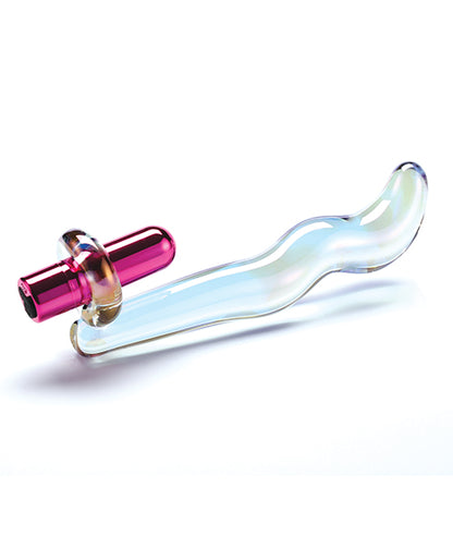 Cristal Twilight Glow Glass Dildo w/Clitoral Vibrator