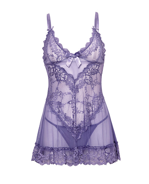 Valentine Lace Babydoll w/Bows & G-String