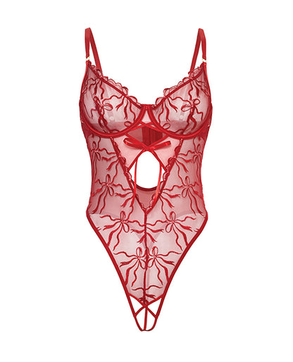Mariah Embroidered Mesh Underwire Teddy