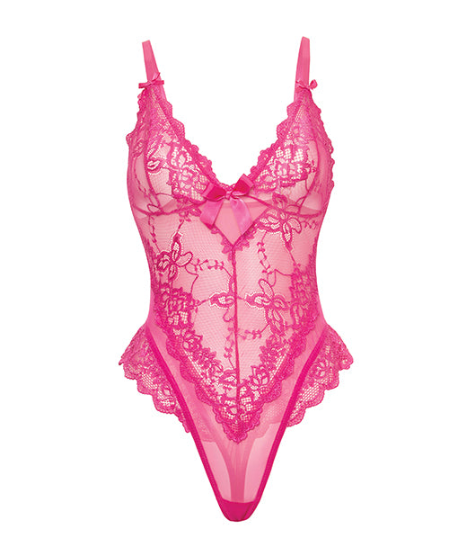 Valentine Lace Teddy w/Bow Details