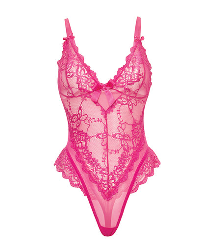 Valentine Lace Teddy w/Bow Details