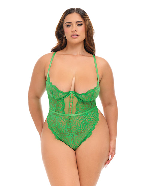 Raine Underwire Shelf Cup Lace Teddy w/Decorative Trim Insert